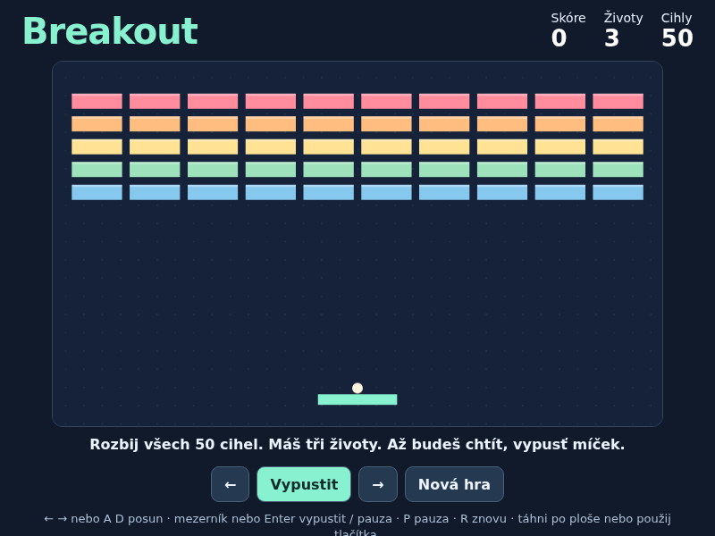 Snímek hry Breakout
