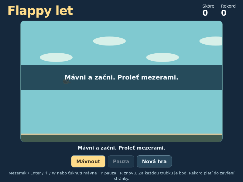 Snímek hry Flappy let