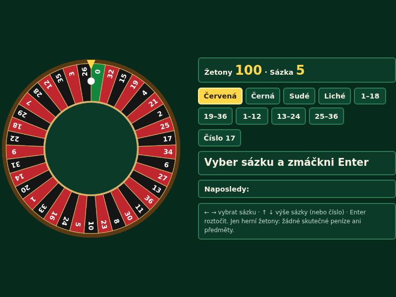Snímek hry Ruleta
