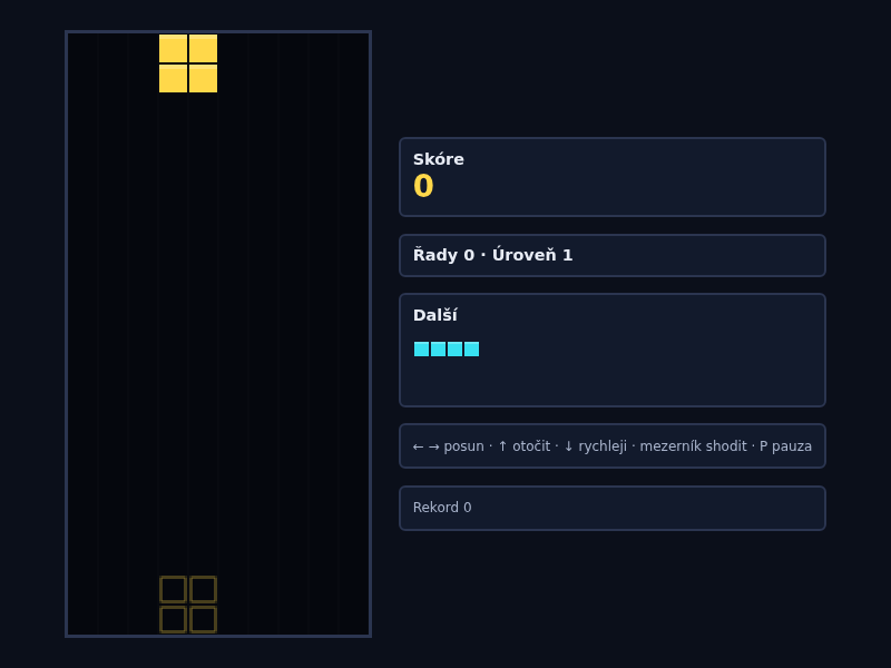 Snímek hry Tetris